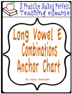 Long Vowel Combination Anchor Charts